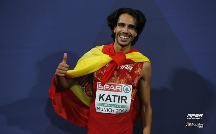 El deportista UCAM Mo Katir, subcampeonato de Europa en 5.000 metros. Foto: Real Federación Española de Atletismo