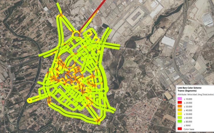 Imagen del estudio del tráfico en el municipio de Lorquí