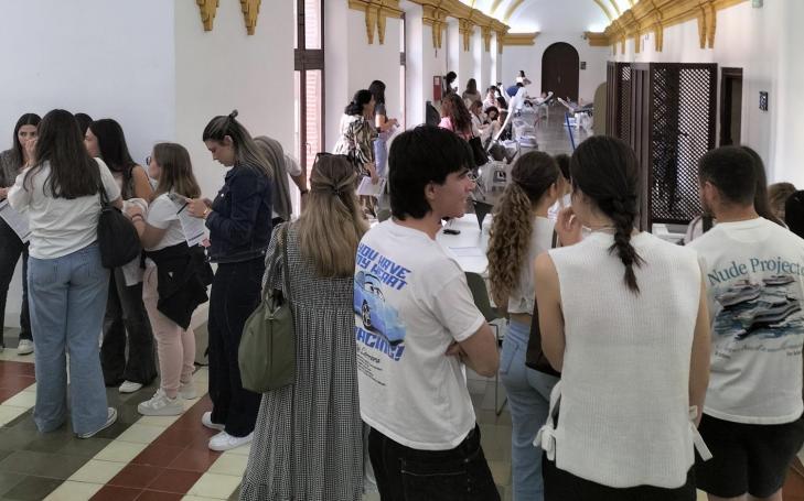 El Campus de Murcia durante la jornada de donación de sangre y médula