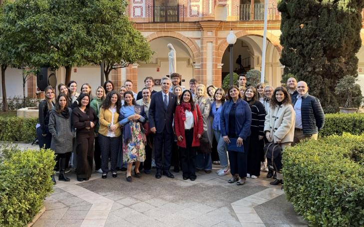 Participantes en el Blended Intensive Program (BIP), durante la bienvenida celebrada en la UCAM.