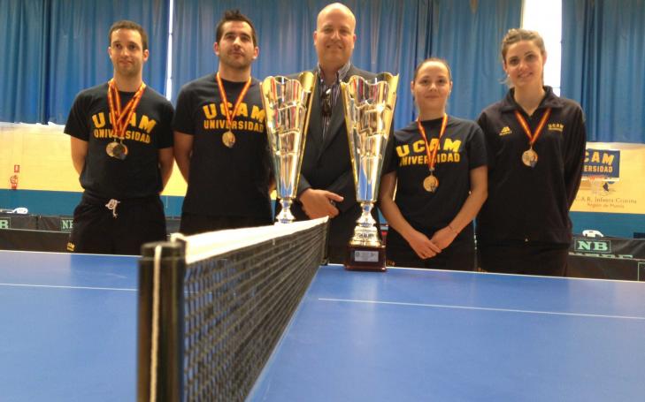 La UCAM domina y suma tres oros y dos bronces en tenis de mesa