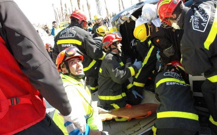 La UCAM realiza un simulacro de accidente