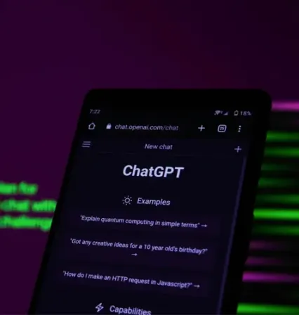 Pantalla móvil con ChatGPT