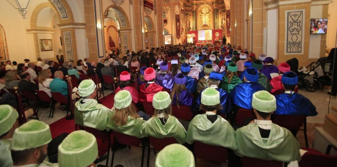 El Templo del Monasterio de Los Jerónimos durante la Solemne celebración del Acto Académico por la festividad de San Antonio de Padua, patrón de la UCAM.