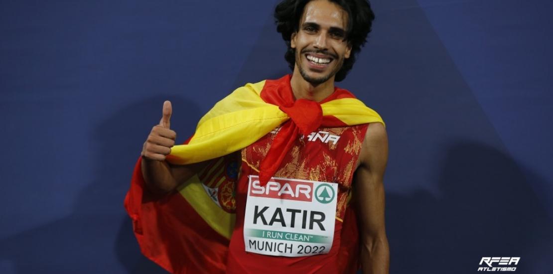 El deportista UCAM Mo Katir, subcampeonato de Europa en 5.000 metros. Foto: Real Federación Española de Atletismo