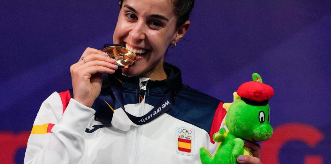 Carolina María con la medalla de oro