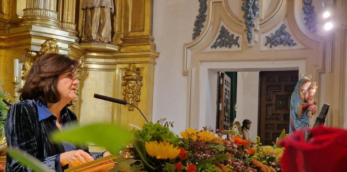 María Dolores García, presidenta de la UCAM, durante el pregón