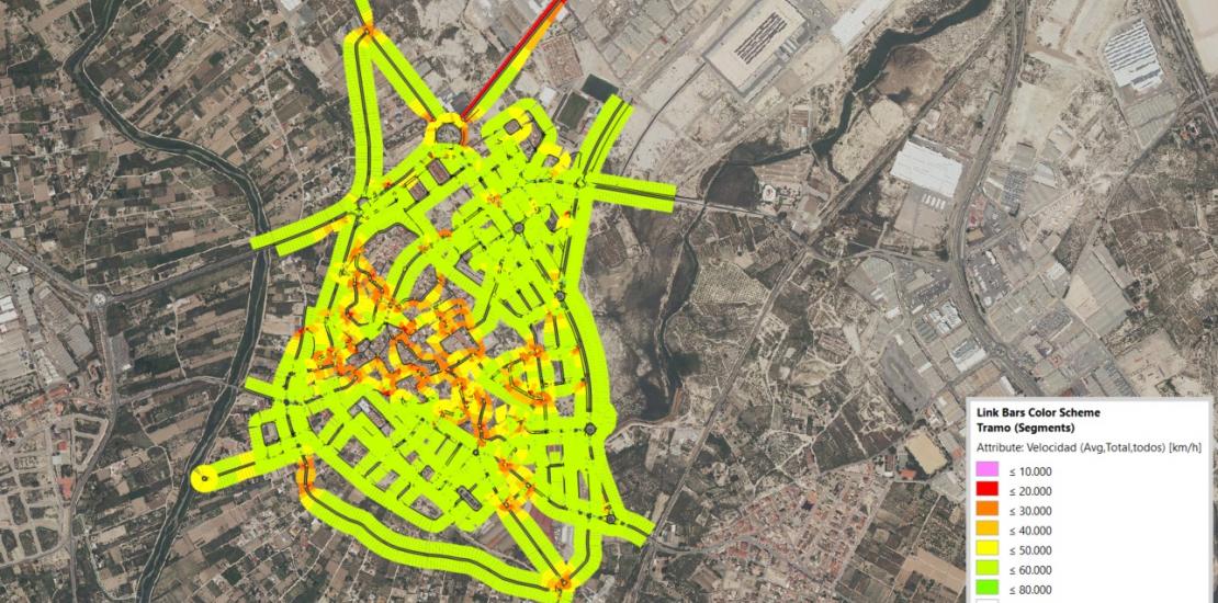 Imagen del estudio del tráfico en el municipio de Lorquí