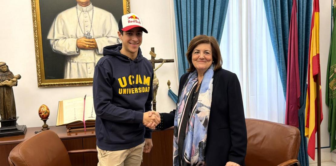 Gil Membrado, con María Dolores García, presidenta de la UCAM