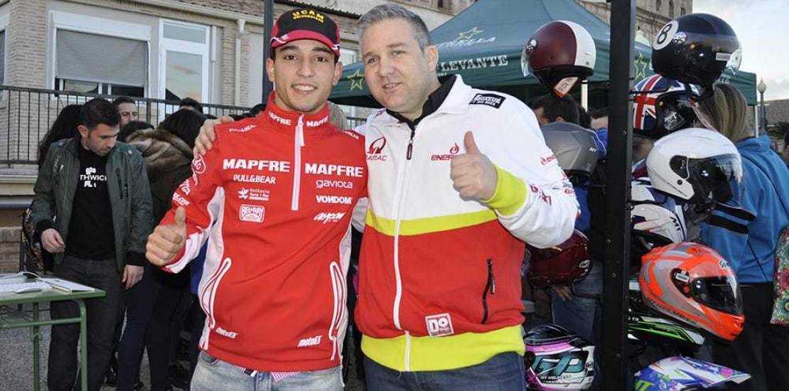 El piloto lorquino de Moto3, Juanfran Guevara, en el Beers &amp; Tweets del ITM