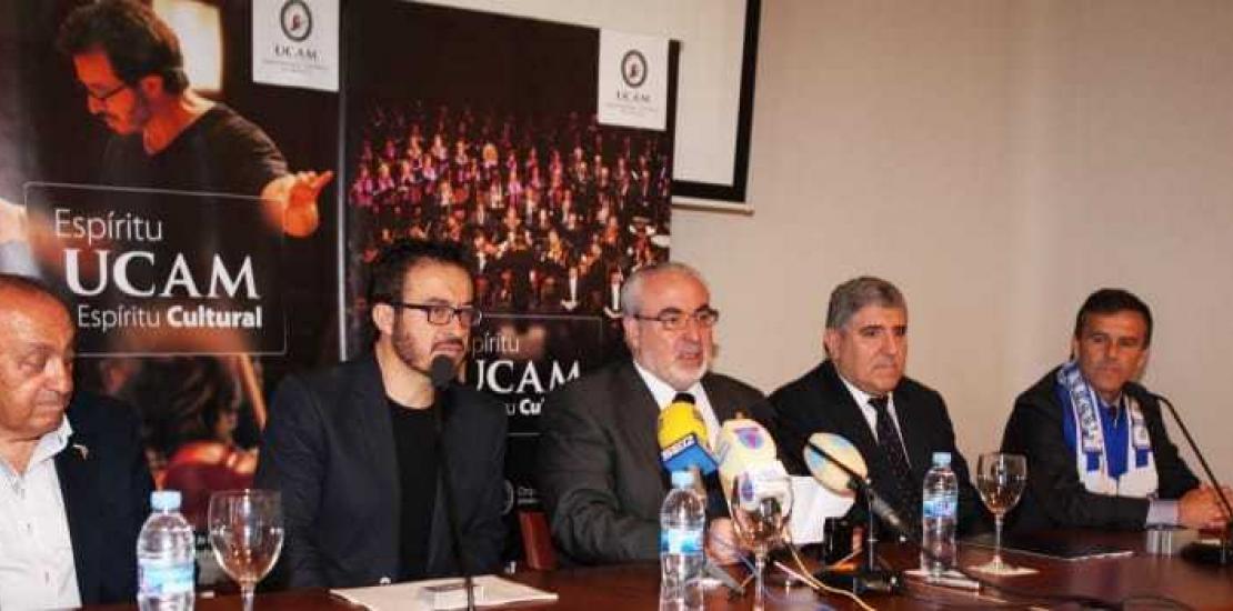 La Orquesta Sinfónica entrega las grabaciones de los himnos al Real Murcia, Montesinos Jumilla y UCAM