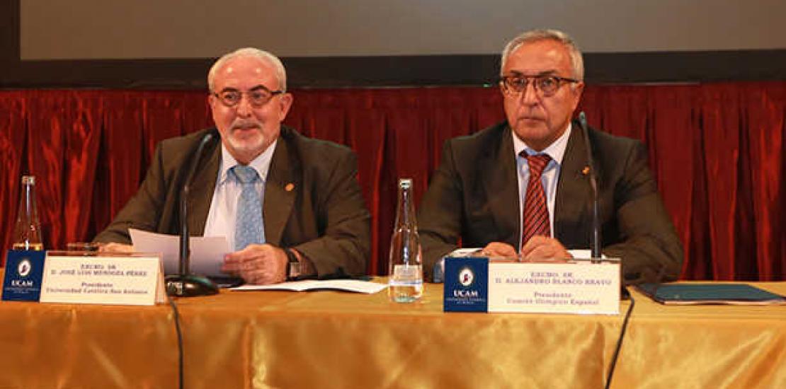 Alejandro Blanco inaugura en la UCAM dos congresos relacionados con el mundo del deporte 