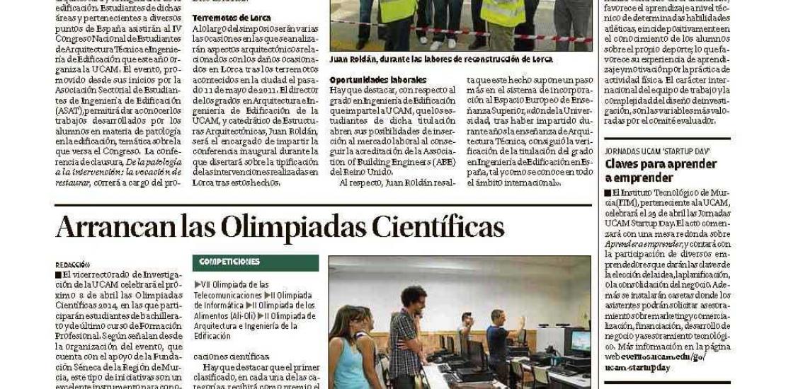 La UCAM, en el diario La Opinión