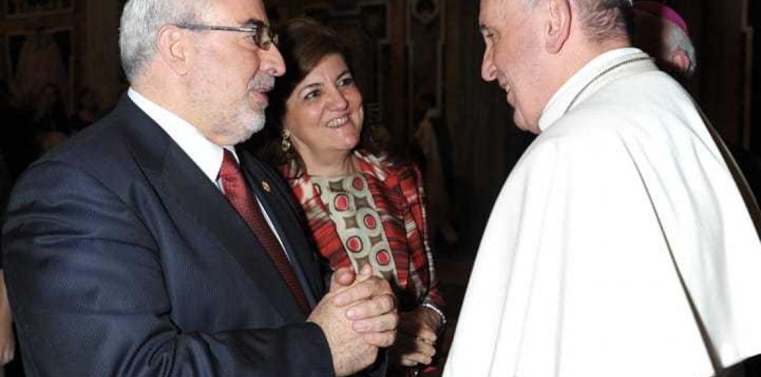 Encuentro del Presidente de la UCAM con el Papa Francisco en el Vaticano