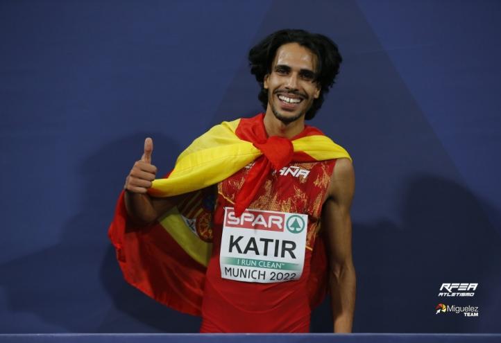 El deportista UCAM Mo Katir, subcampeonato de Europa en 5.000 metros. Foto: Real Federación Española de Atletismo