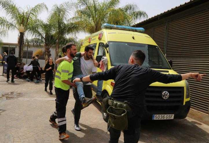 Instante del silmulacro en el Campus de Los Jerónimos