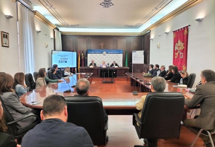 Momento de la inauguración de la II Semana de Empleo y Formación de la UCAM