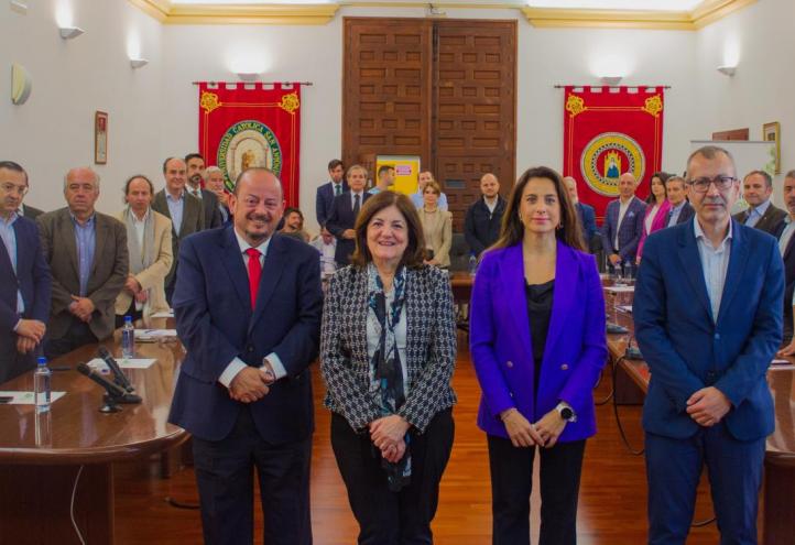Víctor Meseguer, María Dolores García, Eva Franco y José Carlos Martínez, junto a los participantes en el workshop del proyecto Life Token CO2.