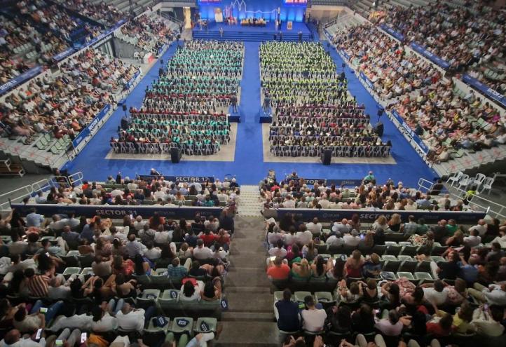 El Palacio de los Deportes de Murcia, durante la graduación de las facultades de Deporte, Farmacia y Nutrición, y Fisioterapia, Podología y Terapia Ocupacional