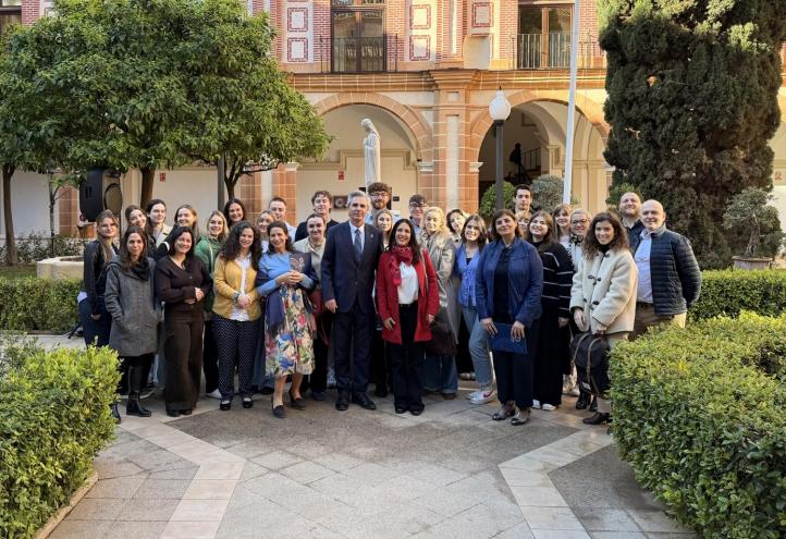 Participantes en el Blended Intensive Program (BIP), durante la bienvenida celebrada en la UCAM.