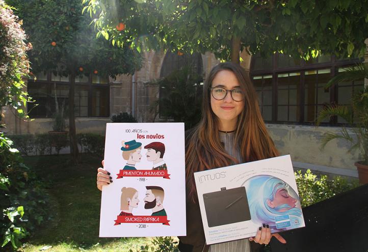 Mónica Aracil García, alumna de Publicidad, ganadora del mejor diseño corporativo para la empresa López Matencio 