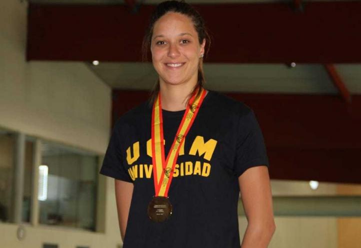 La nadadora y estudiante de la UCAM Duane da Rocha, oro en los 200 espalda del Campeonato de Europa 