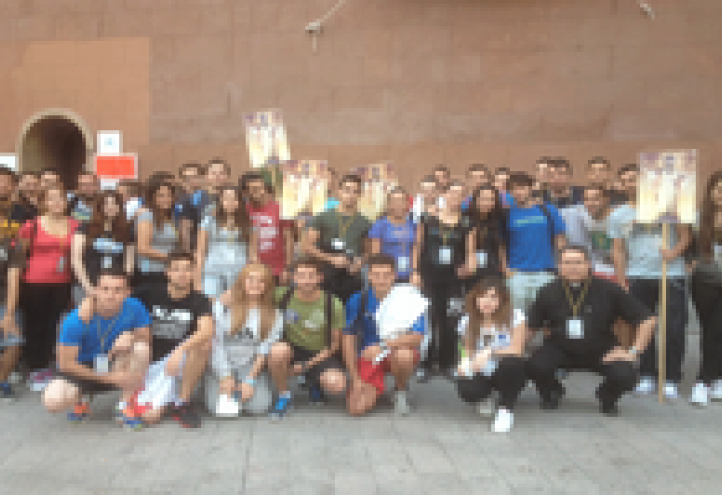 Un centenar de estudiantes de la UCAM peregrinan al Cristo de Monteagudo