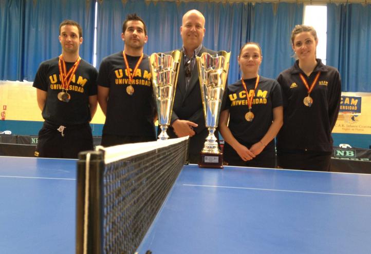 La UCAM domina y suma tres oros y dos bronces en tenis de mesa