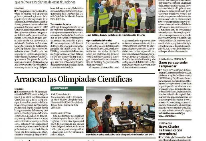La UCAM, en el diario La Opinión
