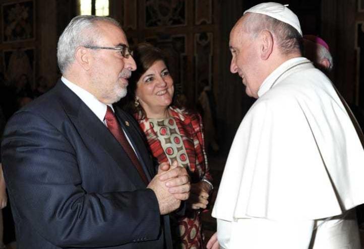 Encuentro del Presidente de la UCAM con el Papa Francisco en el Vaticano