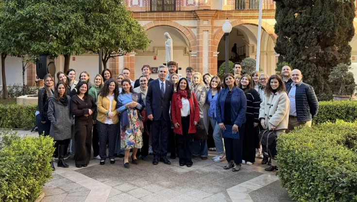 Participantes en el Blended Intensive Program (BIP), durante la bienvenida celebrada en la UCAM.